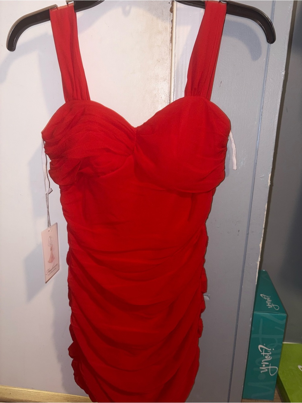 Red Ruched Sleeveless Bodycon Dress
